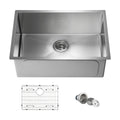 26" Undermount Single Bowl Stainless Steel Kitchen Sink