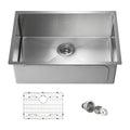28" Undermount Single Bowl Stainless Steel Kitchen Sink
