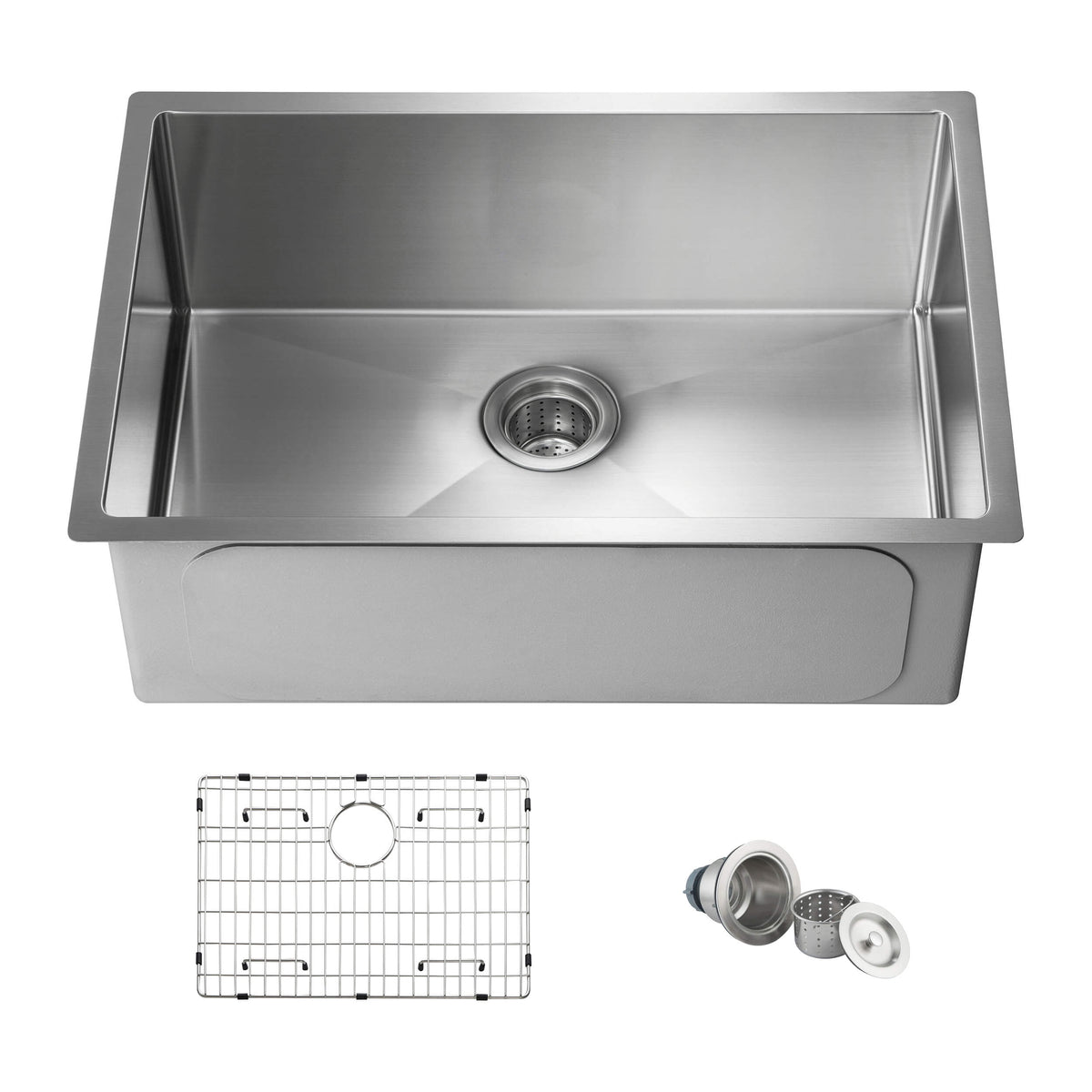 28" Undermount Single Bowl Stainless Steel Kitchen Sink