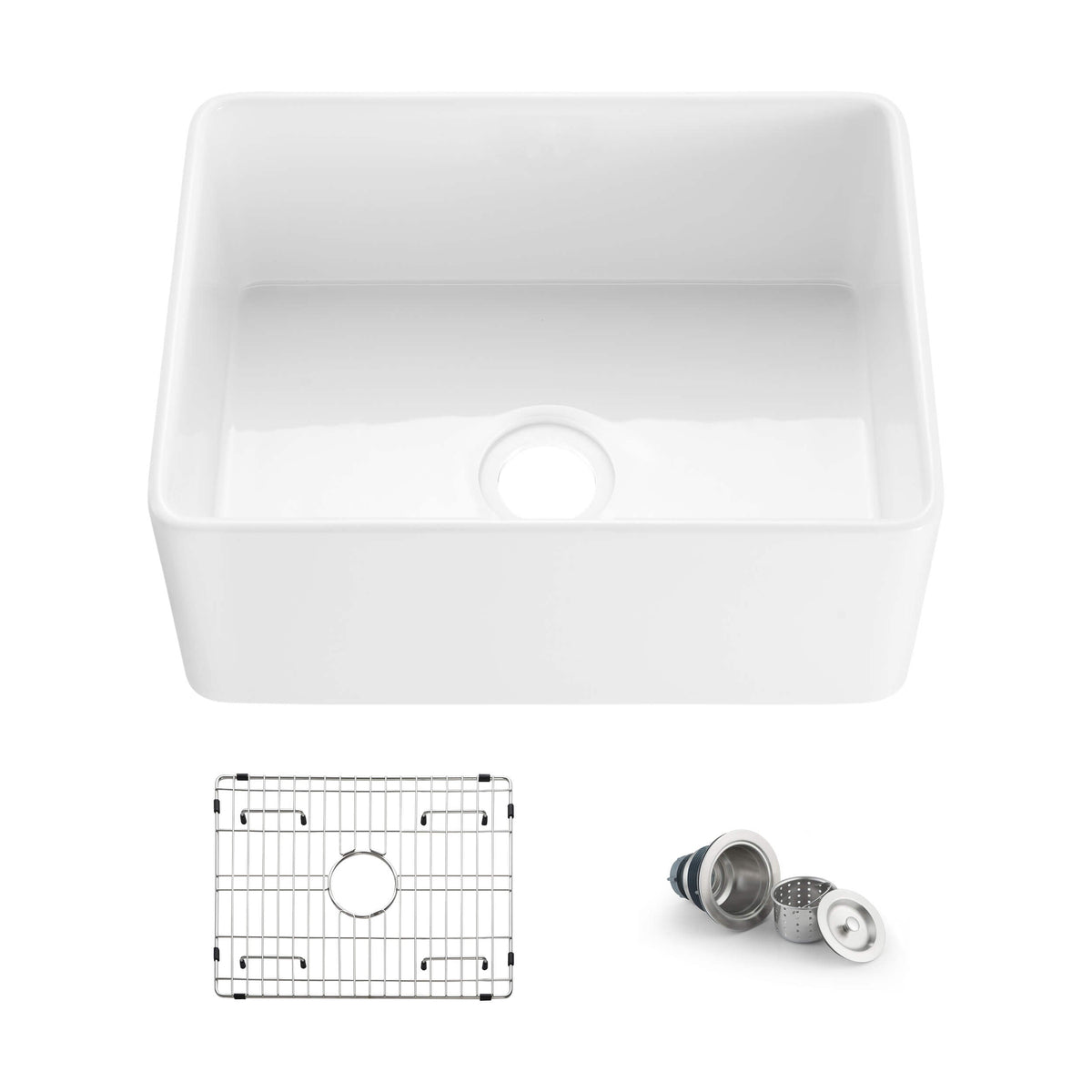 Nova 24" Fireclay Single Bowl Kitchen Farmhouse Sink