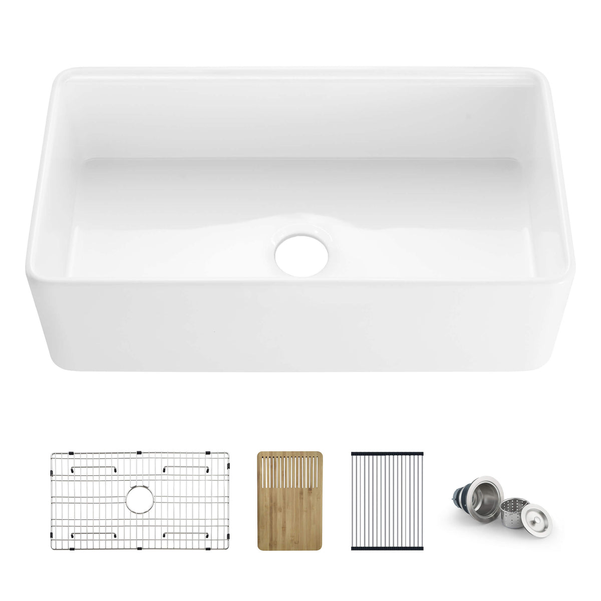 Nova 30" Farmhouse Fireclay Kitchen Workstation Sink