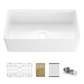 Nova 33" Farmhouse Fireclay Kitchen Workstation Sink