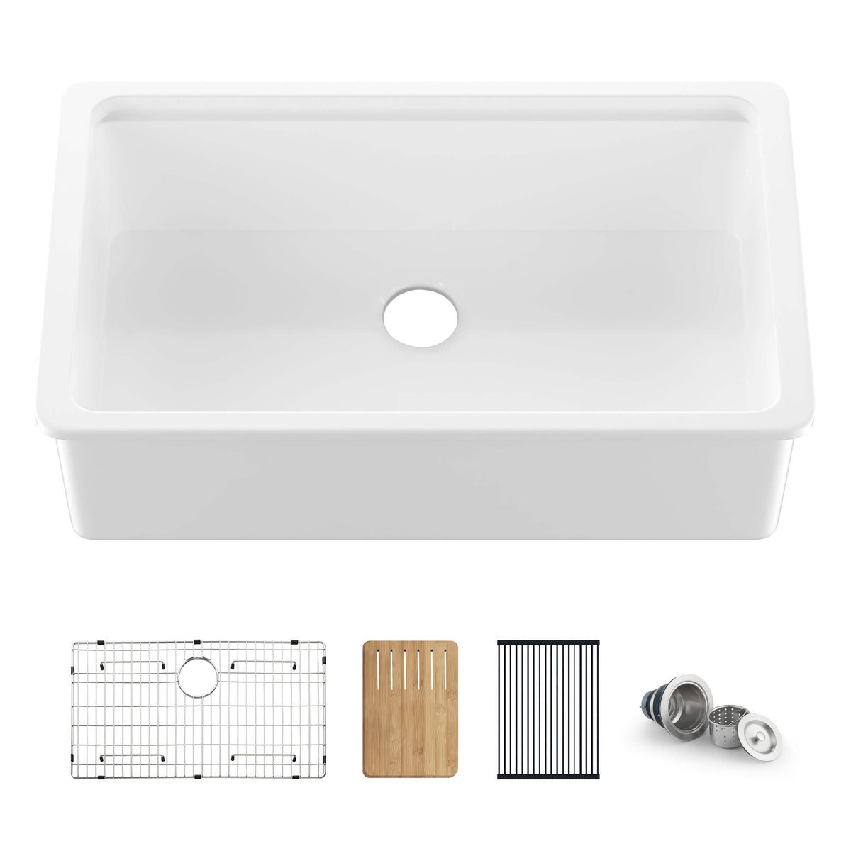 33" Fireclay Undermount Workstation Sink