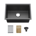 23" Undermount Workstation Single Bowl Quartz Kitchen Sink